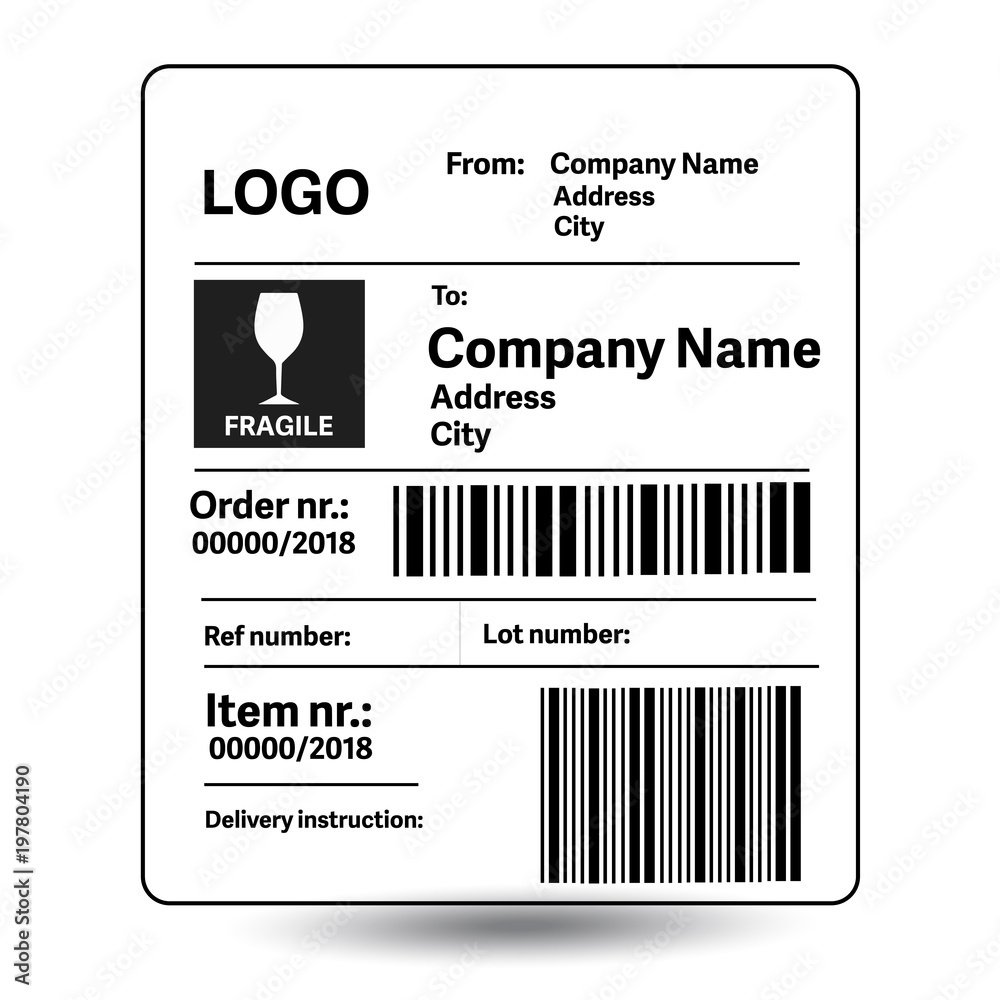 Stock-Vektorgrafik „Shipping Label Template“ | Adobe Stock pertaining to Printable Label Shipping