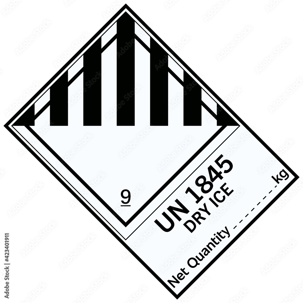 Stock-Vektorgrafik „Un 1845 Dry Ice Label“ | Adobe Stock intended for Dry Ice Un1845 Printable Label
