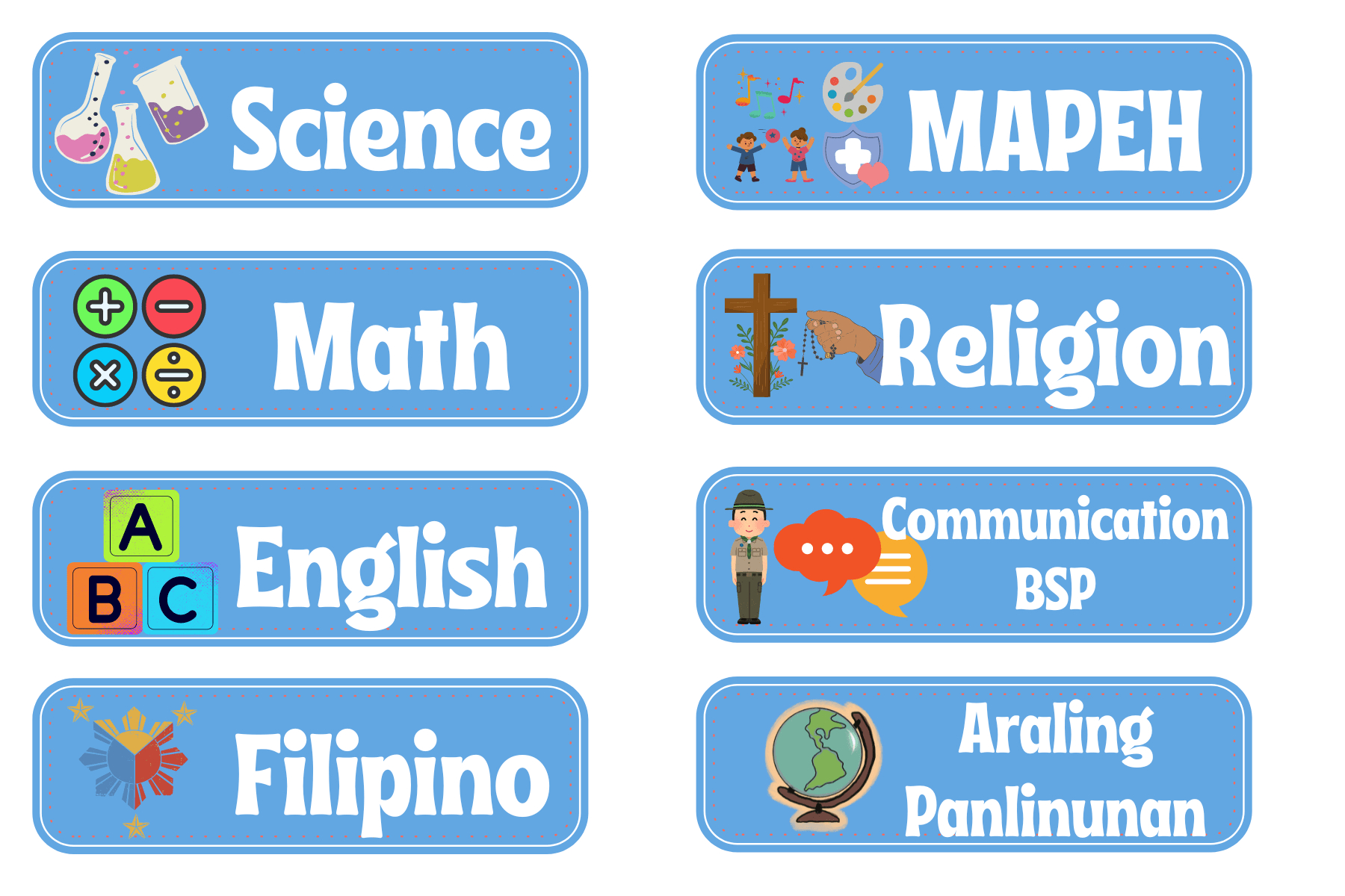 Subject Labels Printable (Ready For School)Hr_Stef_Javier throughout Subjects Label Printable