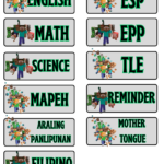 Subject Labelvillamor Glaizaalthea Bshs   Raket.ph With Minecraft Subject Label Printable