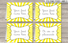 Sunshine Party Food Labels Template regarding Food Labels For Party Printable
