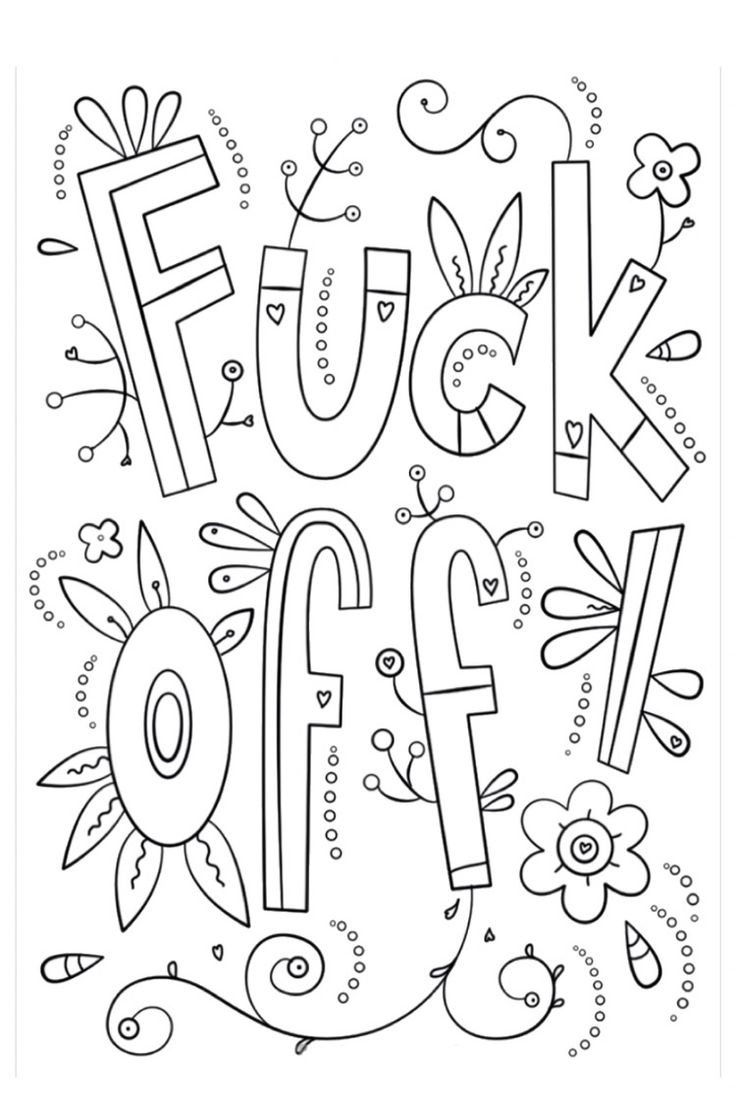 Swear Words - Free Printable Adult Coloring Page | Coloring Page in Free Printable Adult Swear Word Coloring Pages Disney