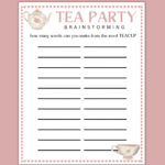 Tea Party Games Bundle   Printable Tea Party Games   Tea Party Throughout Free Printable Tea Party Games For Adults