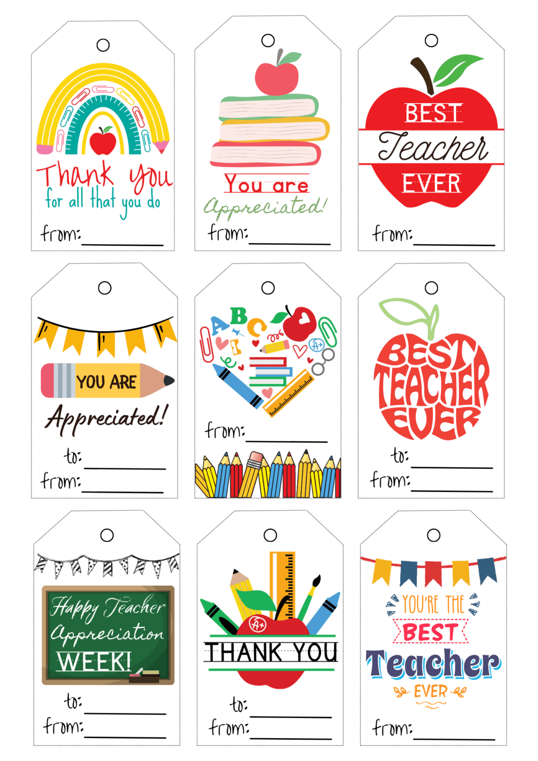 Teacher Appreciation Gifts Printables for Teacher Appreciation Labels Free Printable