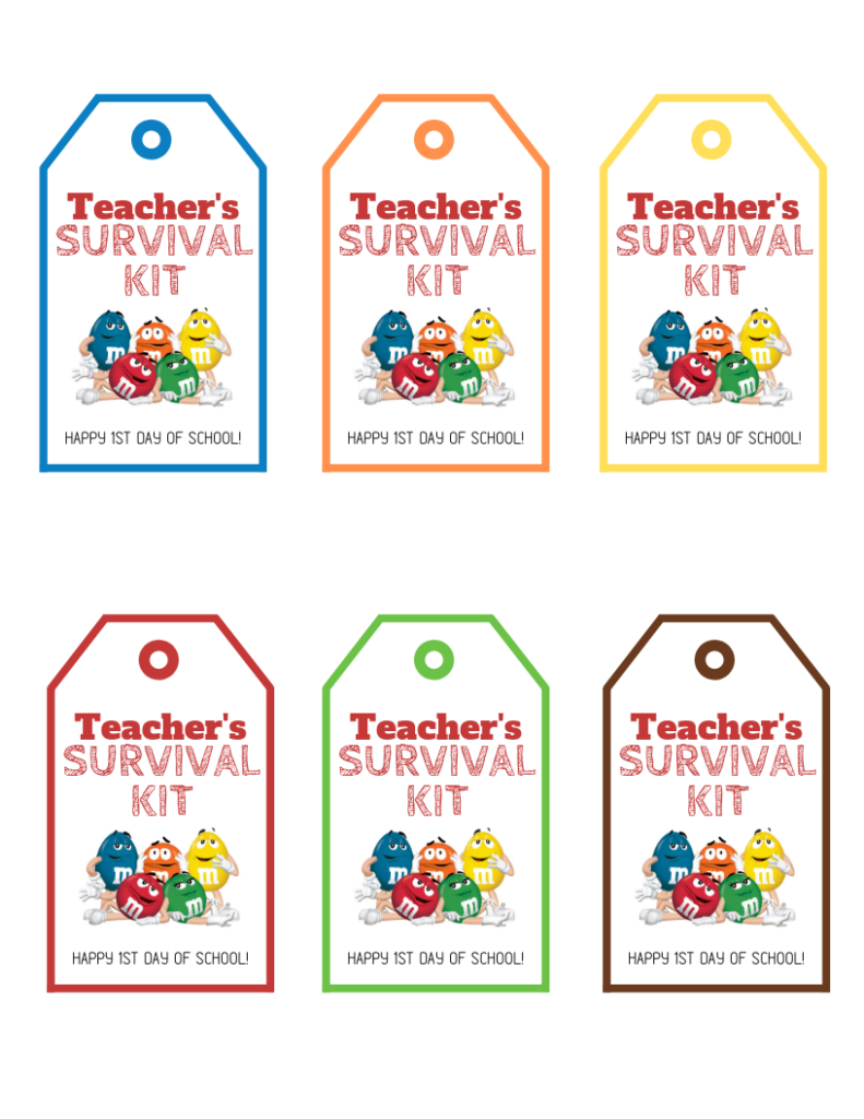 Teacher&amp;#039;S Survival Kit Free Printable Gift Tags | Baking You Happier with Free Printable Teacher Survival Kit Label Printable