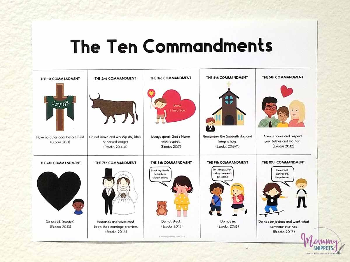 Ten Commandments For Kids- Simple 10 Commandments Printable inside Free Printable 10 Commandments For Kids