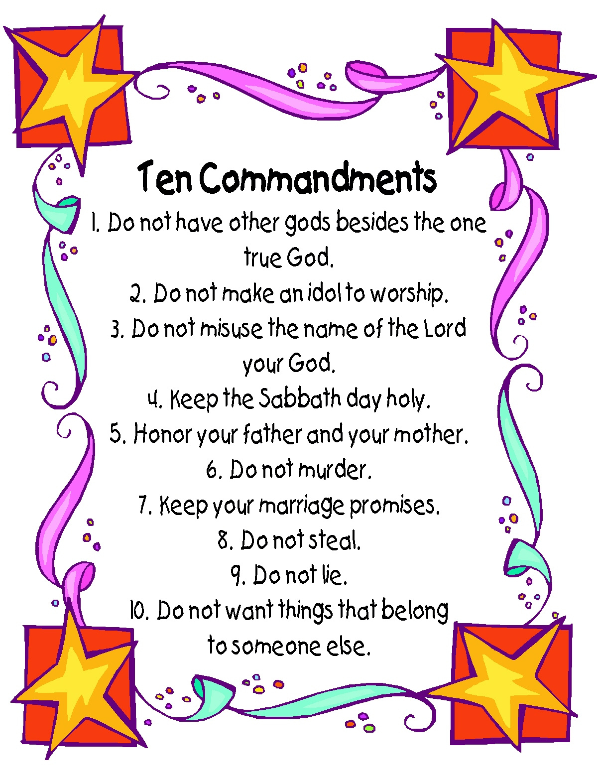 Ten Commandments Poster | Please Visit Kathyahutto with regard to Free Printable 10 Commandments For Kids