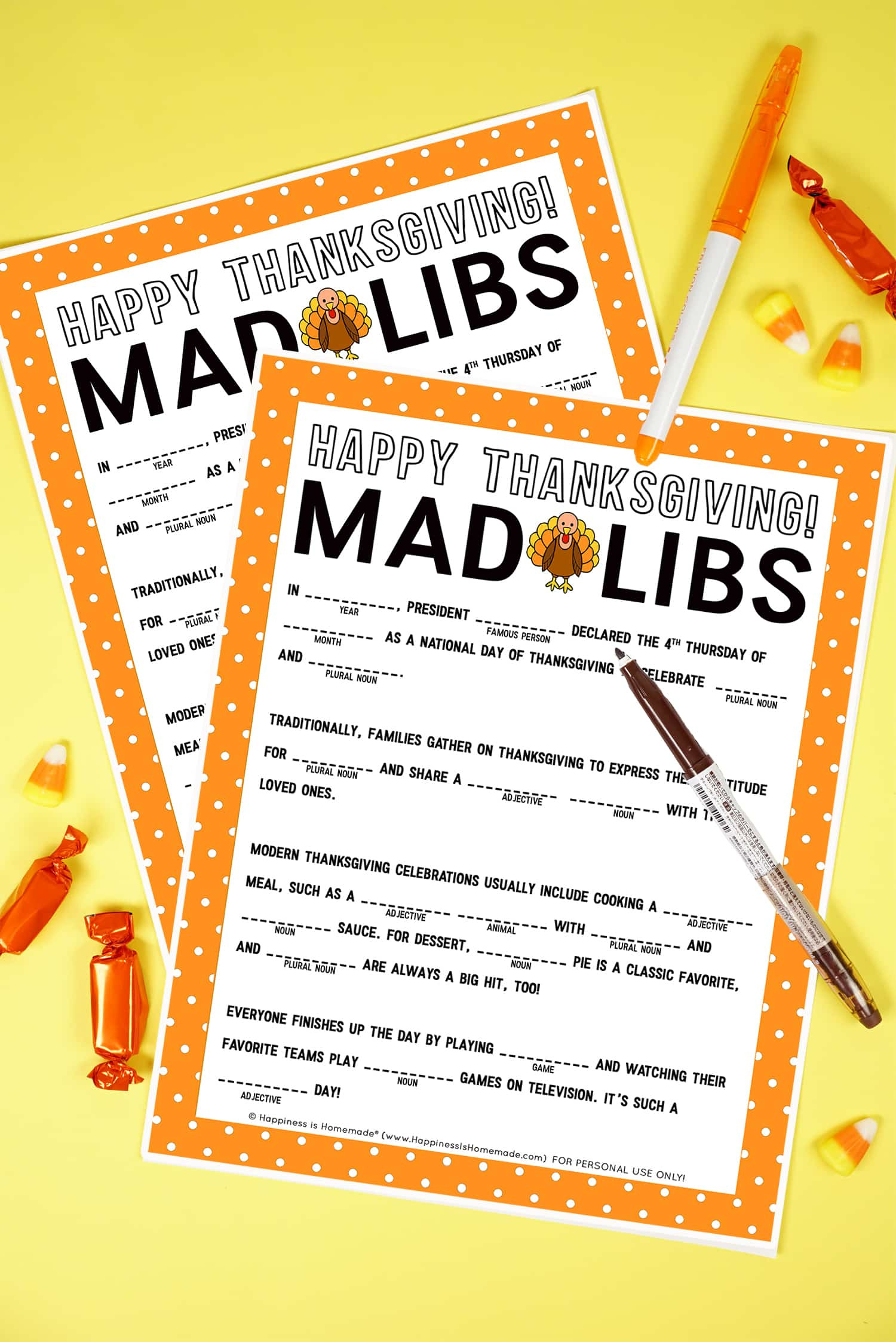 Thanksgiving Mad Libs Printable Game - Happiness Is Homemade throughout Free Printable Thanksgiving Mad Libs