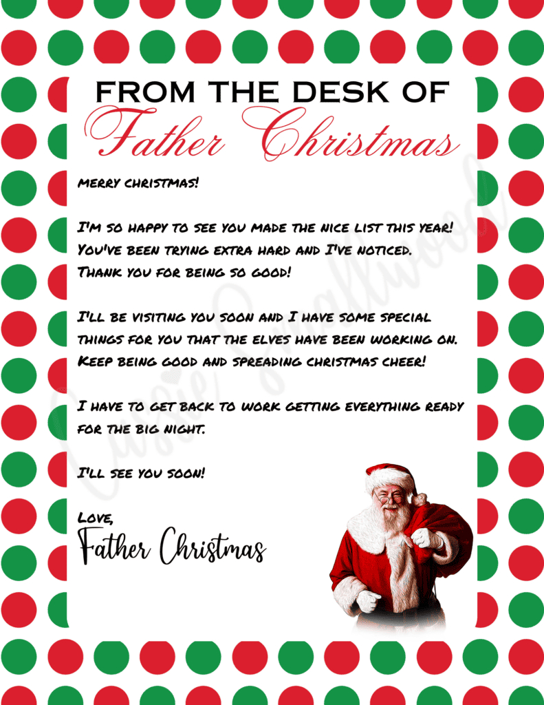 The Cutest Letters From Santa - Cassie Smallwood throughout Free Printable Santa Letter Templates