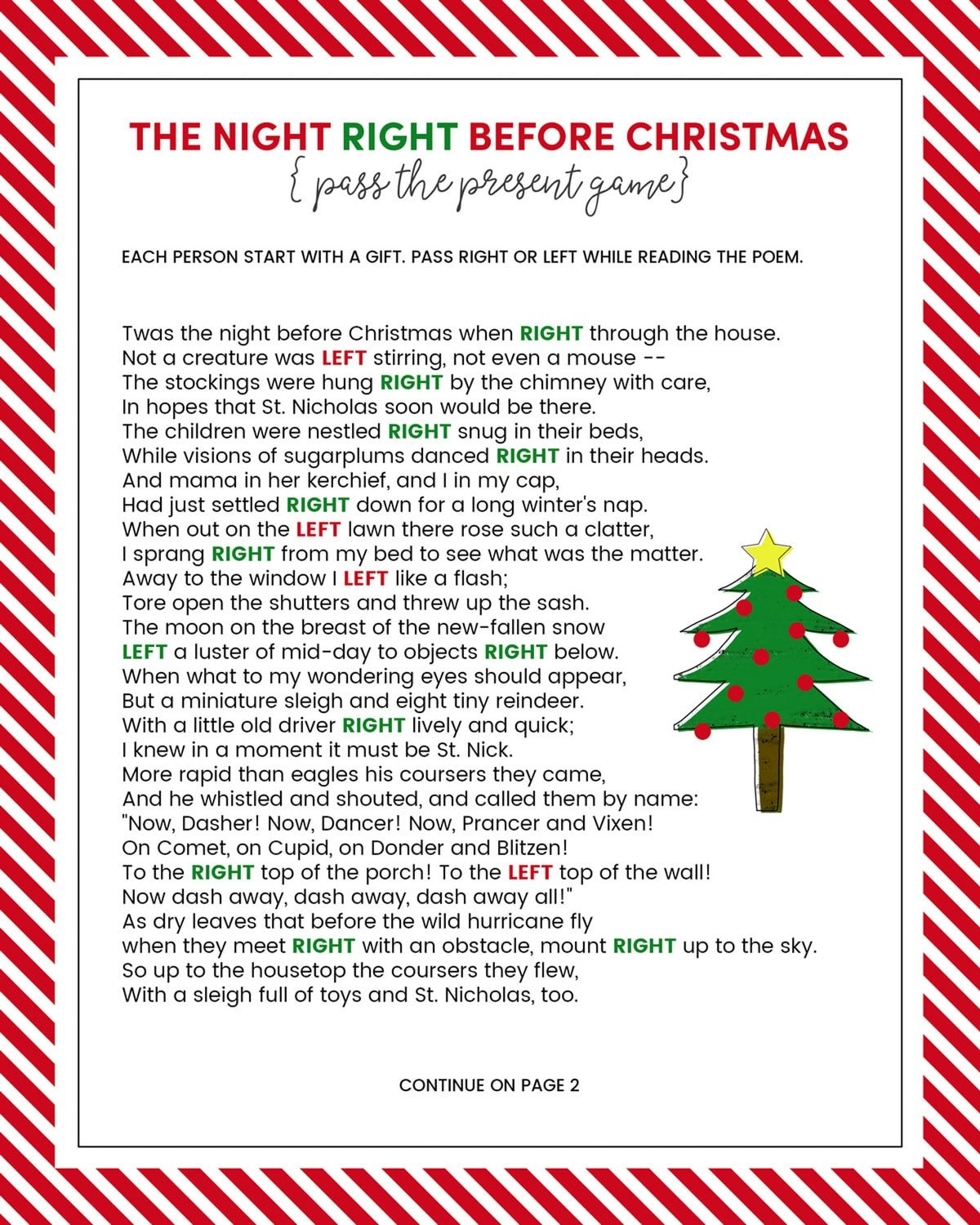 The Left Right Christmas Game {With Story + Print}| Lil&amp;#039; Luna in Free Printable Left Right Christmas Games