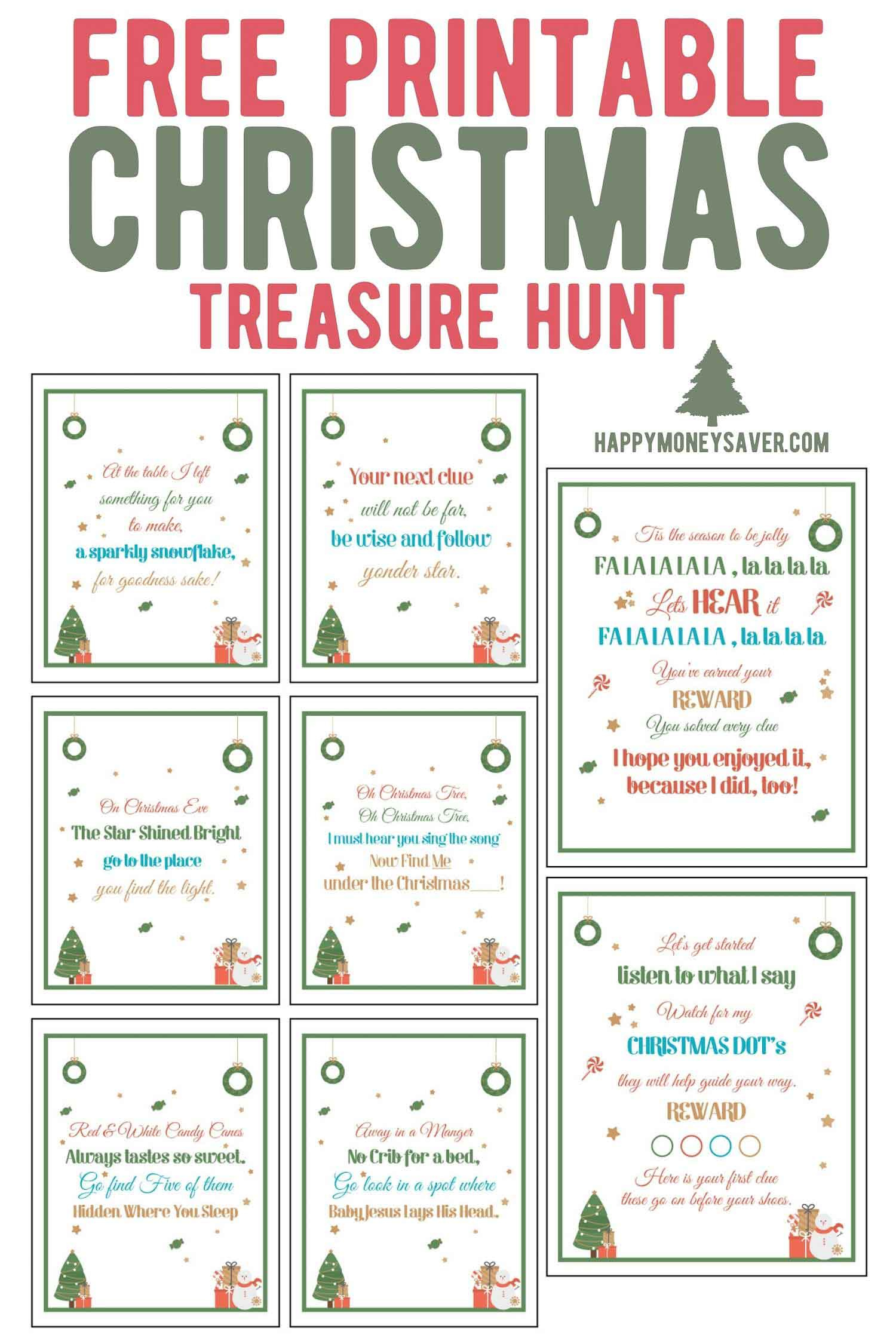 The Ultimate Christmas Treasure Hunt + Free Printable for Free Printable Christmas Scavenger Hunt