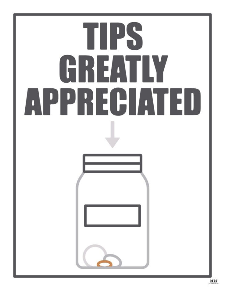 Free Printable Tip Jar Signs