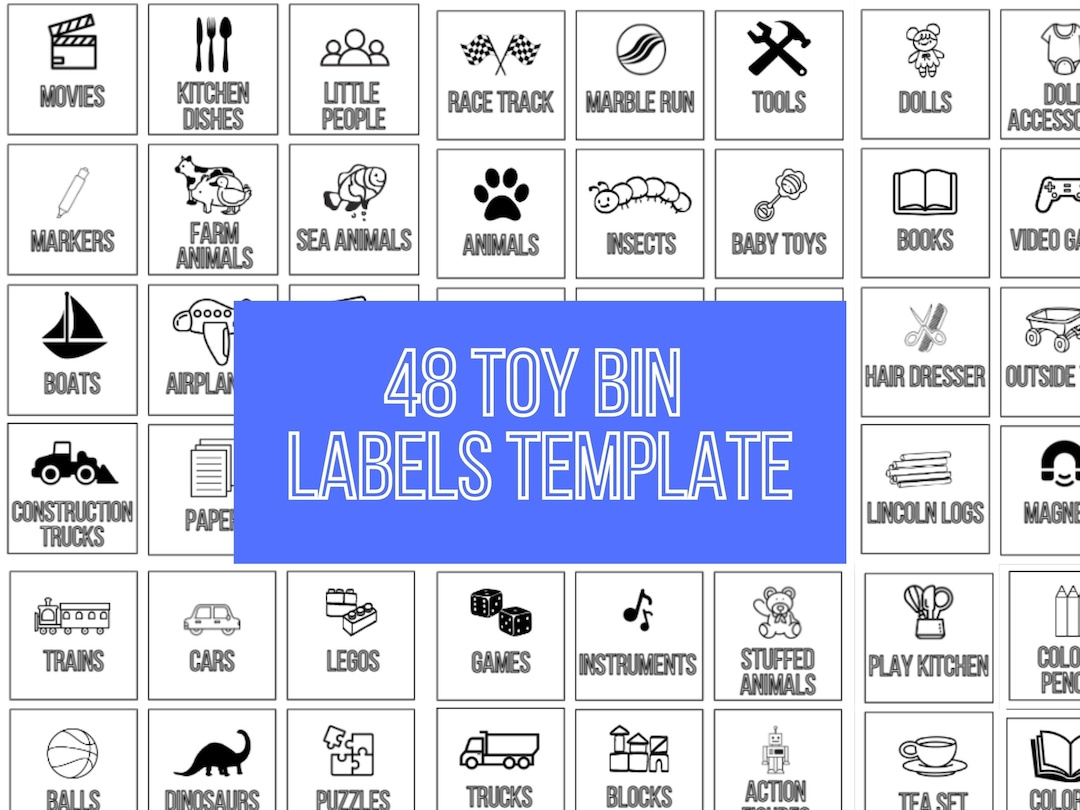 Toy Bin Storage Labels, Editable Toy Bin Storage Labels with Toy Storage Labels Templates