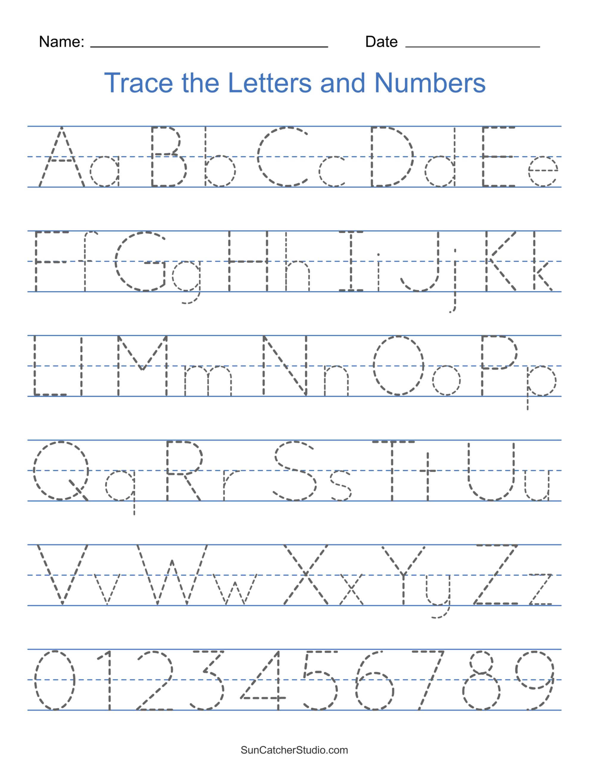 Tracing Alphabet Letters (Printable Handwriting Worksheets) – Free pertaining to Free Printable Tracing Alphabet Letters