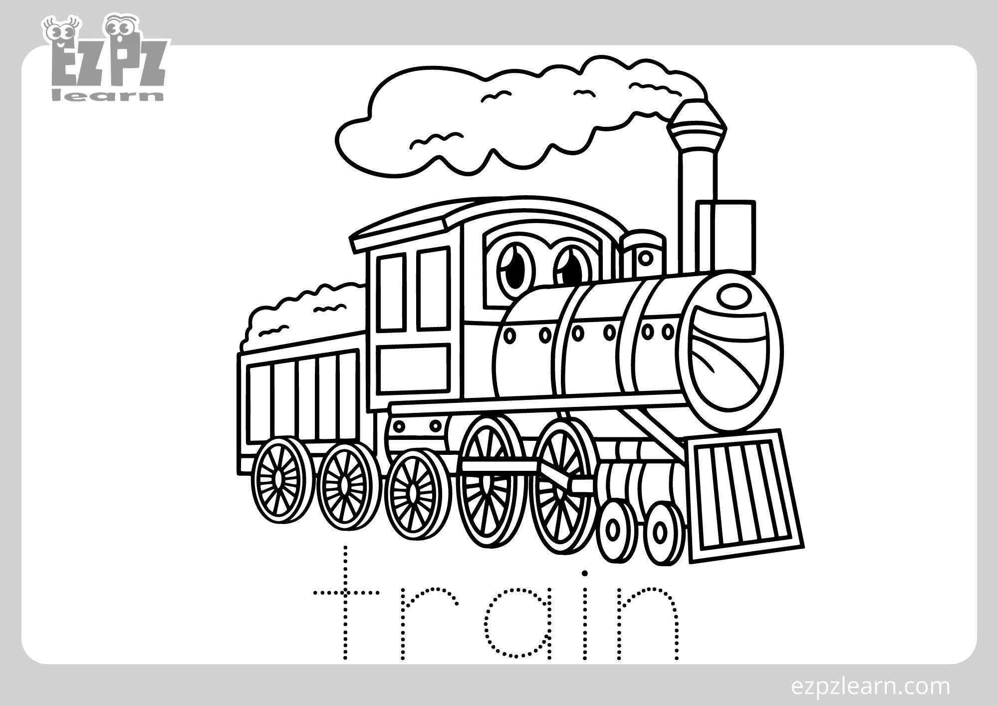 Train Coloring Page For Kids Free Pdf Download - Ezpzlearn pertaining to Free Printable Train Colouring Pages