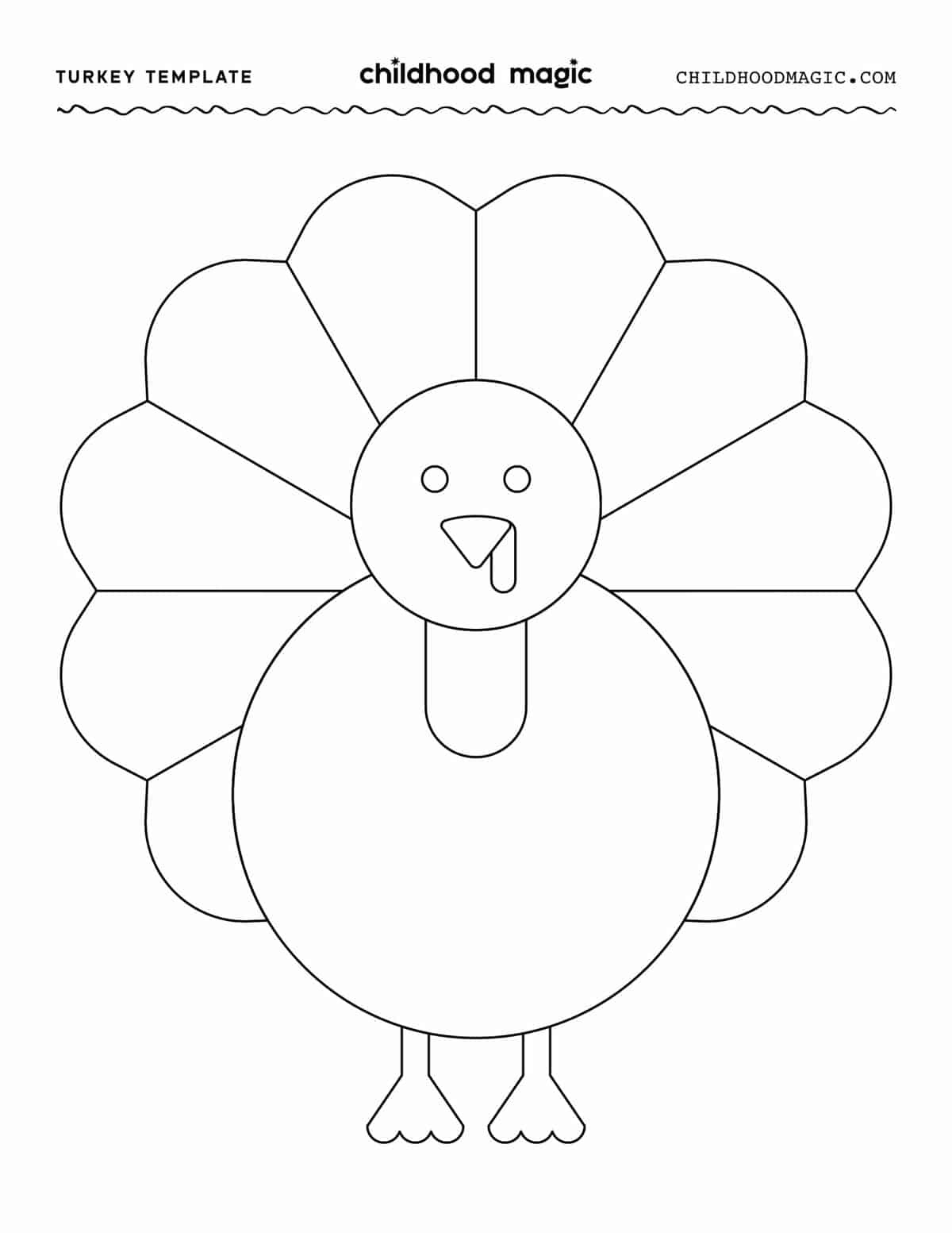 Turkey Template - Childhood Magic intended for Free Printable Template of a Turkey