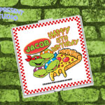 Turtle Pizza Design Turtle Pizza Box Partypizza Party Favor Tag In Printable Ninja Turtle Pizza Box Label Free