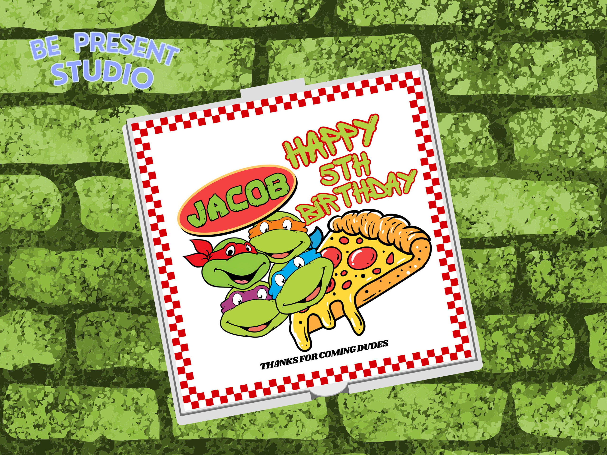 Turtle Pizza Design Turtle Pizza Box Partypizza Party Favor Tag in Printable Ninja Turtle Pizza Box Label Free