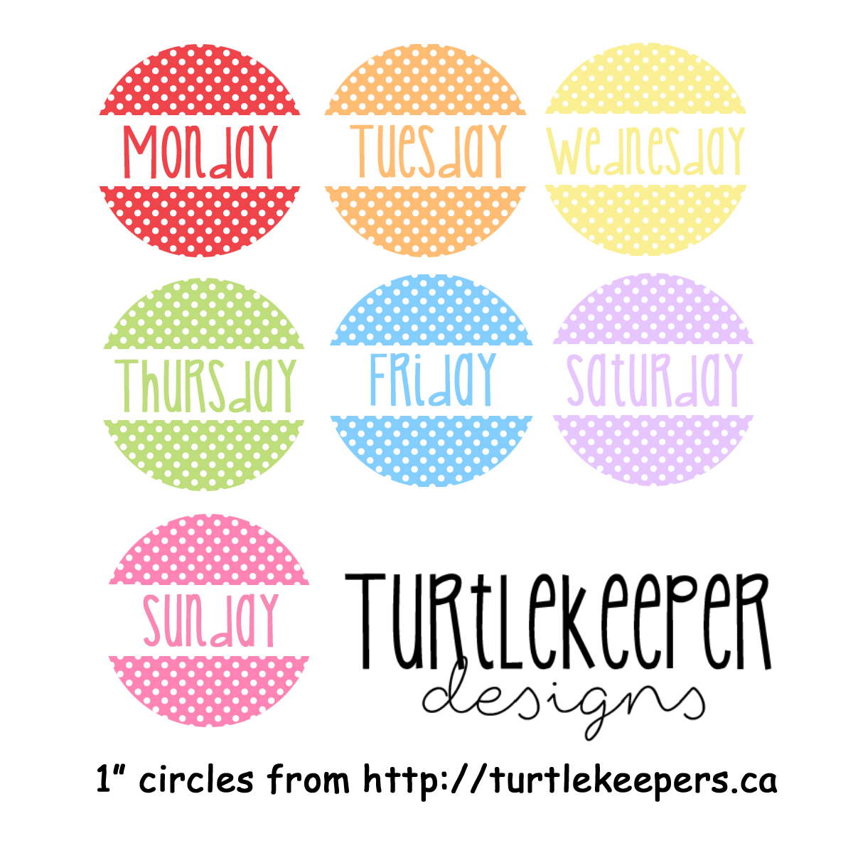 Turtlekeeper Designs : Days Of The Week Templates with Days Of The Week Labels Printable Small Free