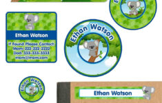 Ultimate School Label Pack, Koala (Blue) - Etsy Canada intended for Koala Printable Label Template