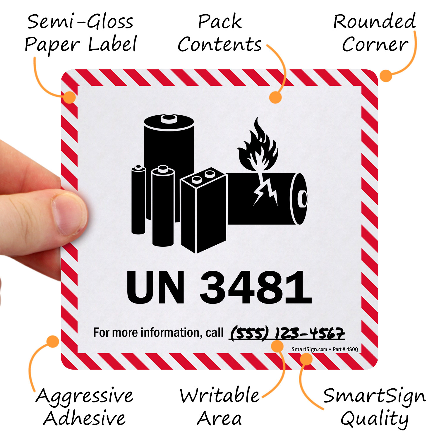 Un 3481 Label - Lithium Battery Labels, 250 Labels/Roll, Sku: Lb-2997 for Un 3481 Label Printable Free