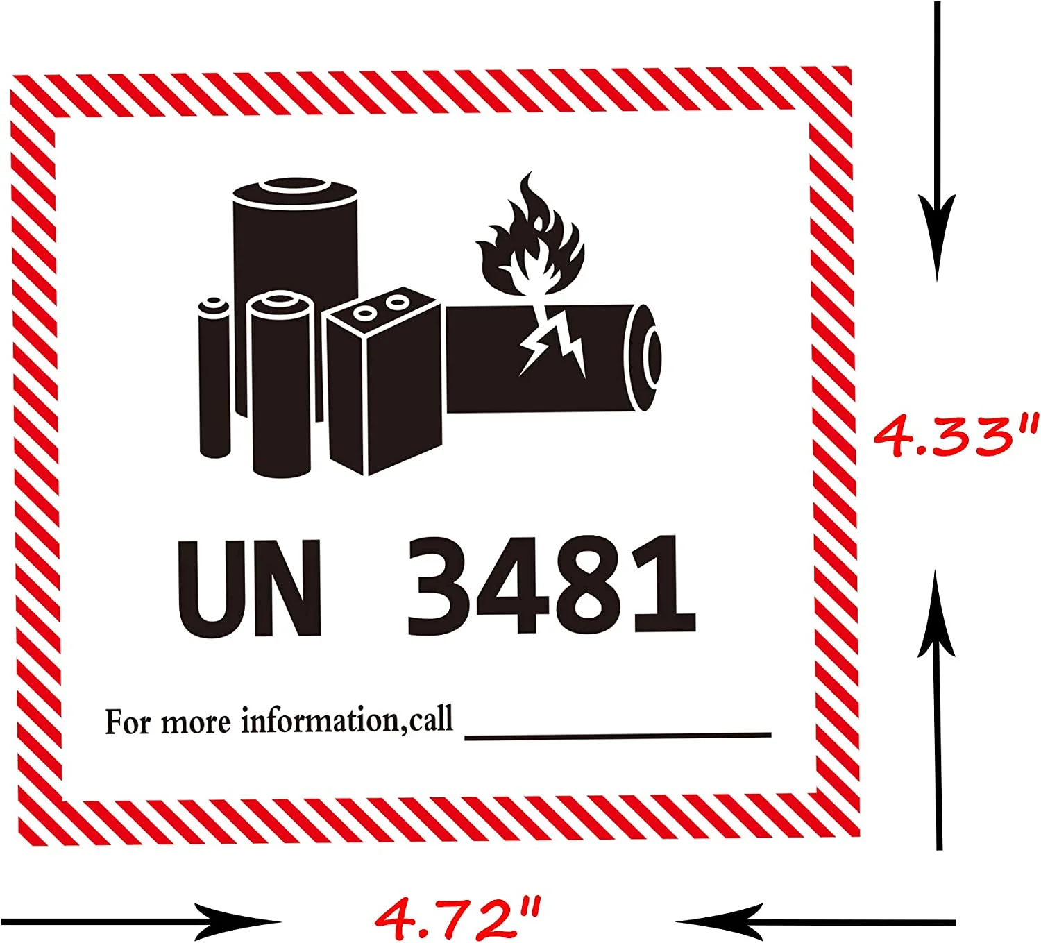 Un3481 Label 100 Un3481 Lithium Battery Warning Labels - 4.7&amp;quot; X with regard to Un3481 Label Free Printable