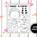 Valentine Cut And Paste Printable   "Valentine Crafts" Cupid, Coloring,  Kids Valentines Activity, Cupid Cut Out, Love Craft, Preschool Pertaining To Free Printable Valentine Craft Printable