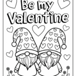 Valentine Gnome Coloring Pages (6 Free Printable Pdf Pages)   Cute Intended For Free Printable Coloring Pages Valentines
