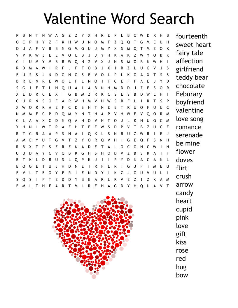 Valentine Word Search - Wordmint regarding Free Printable Valentines Word Search