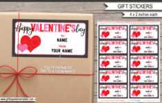 Valentines Day Gift Labels Template | Kids Class Gift Tags Stickers pertaining to Valentine Day Labels Printable