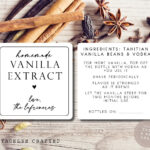 Vanilla Extract Labels, Homemade Vanilla Labels Front And Back Regarding Printable Vanilla Extract Labels