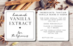 Vanilla Extract Labels, Homemade Vanilla Labels Front And Back regarding Printable Vanilla Extract Labels