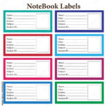 Vector Illustration Of Notebook Labels Design Template Stock Inside Notebook Printable Label
