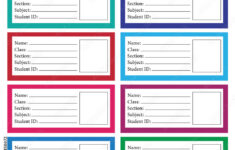 Vector Illustration Of Notebook Labels Design Template Stock inside Notebook Printable Label