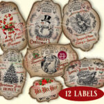 Vintage Christmas Labels, Printable Labels For Jars, Christmas In Printable Labels For Christmas