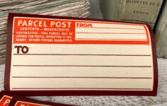 Vintage Dennison Parcel Post Labels, Gummed Mailing Label, Postal in Gummed Parcel Label