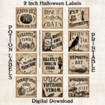 Vintage Halloween Potion Labels: Witch Diy Printable (Digital Within Witch'S Potion Labels Printable
