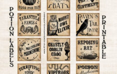 Vintage Halloween Potion Labels: Witch Diy Printable (Digital within Witch'S Potion Labels Printable