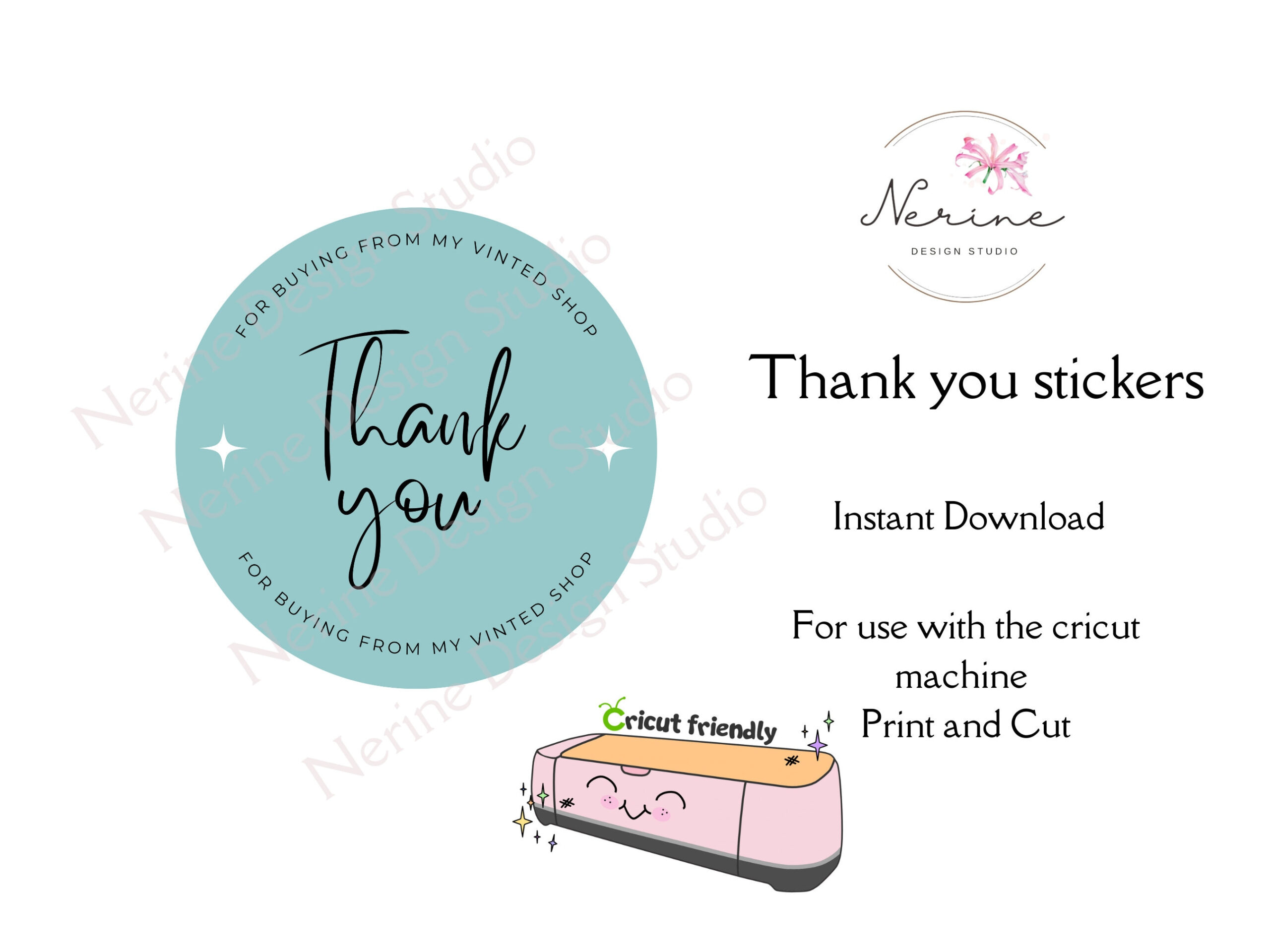 Vinted Thank You Stickers, Circle Small Business Packaging Labels intended for Printable Label Vinted