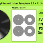 Vinyl Record Label Template 8.5X11 Sheet Svg, Png, Psd And Docx With Printable Vinyl Label