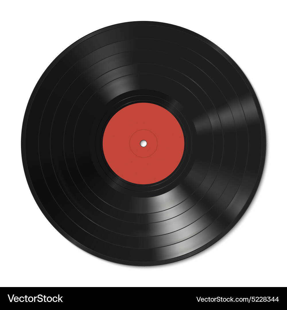 Vinyl Record With Red Label Royalty Free Vector Image with Free Printable Vinyl Record Label Template