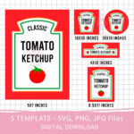Vorlage Tomatensauce Und Senf, Ketchup Und Senf Svg, Gruppe Gewürz Pertaining To Heinz Ketchup Label Printable
