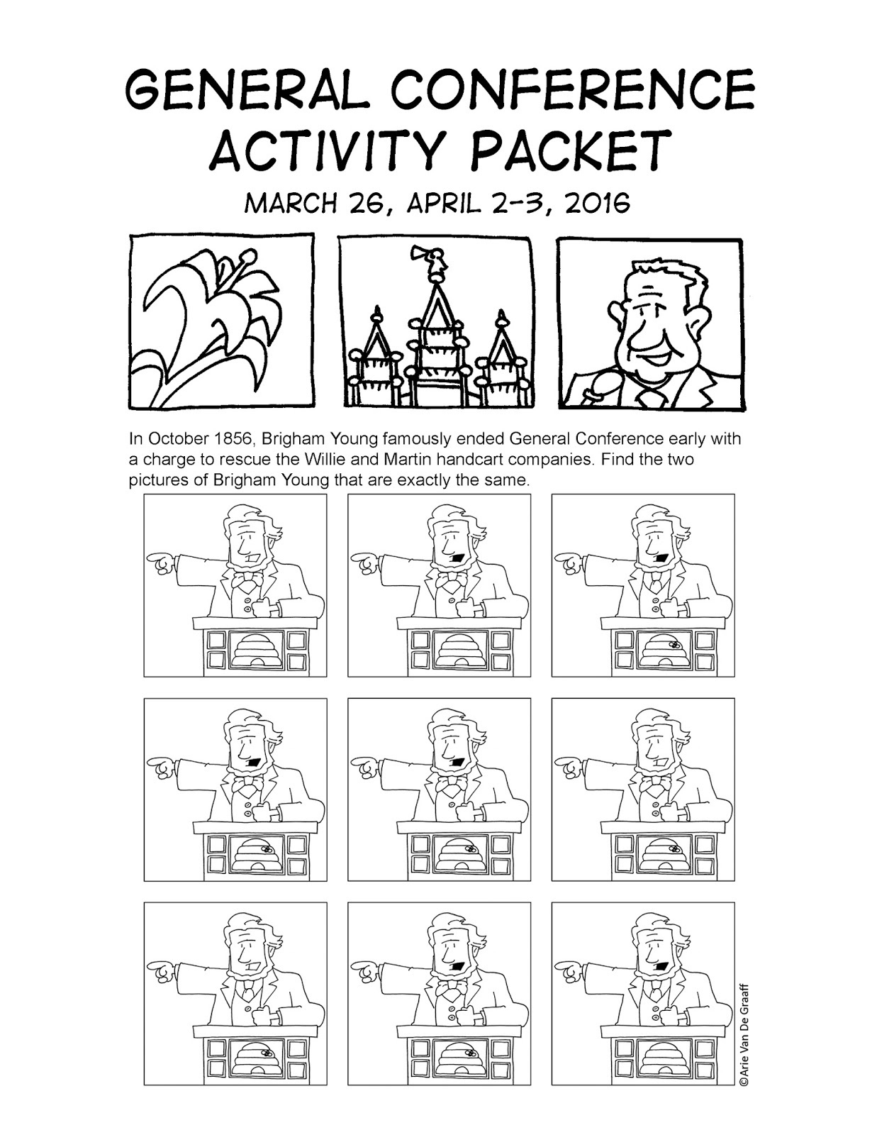 Ward Cartoonist: Your April 2016 General Conference Activity Packet throughout Free Printable General Conference Packets