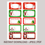Weihnachten Etiketten, Sofort Download, Winter Urlaub, Digitaler In To And From Christmas Labels Printable