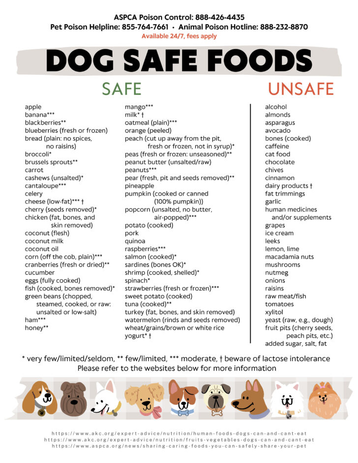 Free Printable List of Toxic Foods For Dogs