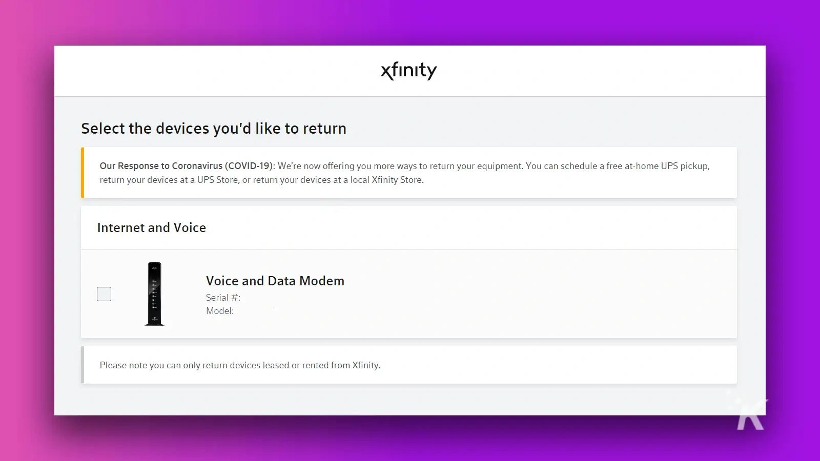 What Equipment Do I Need To Return To Comcast? | Knowtechie with Xfinity Return Label Printable