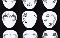 White Body Painting Stencils Animal Print Face Tattoo Face Paint with Free Printable Face Painting Stencils