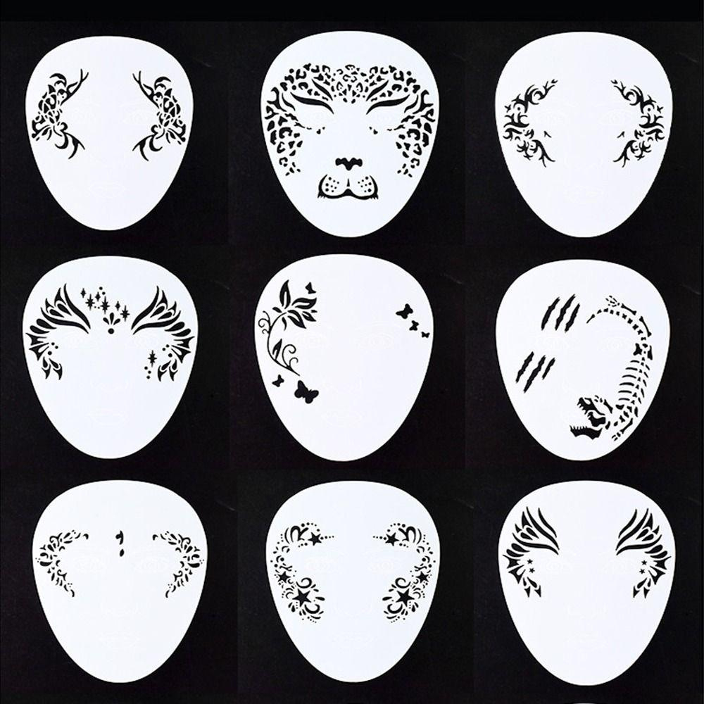 White Body Painting Stencils Animal Print Face Tattoo Face Paint with Free Printable Face Painting Stencils