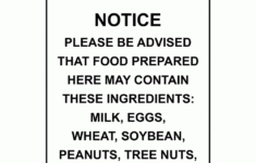 White Vertical Sign - Food Allergy Notice Please Be Advised inside Free Printable Food Allergy Warning Signs