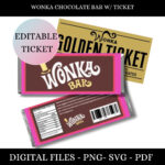 Willy Wonka Chocolate Bar Label   Printable Pdf For Hershey'S 1.55Oz Bars    Diy Wrapper For Halloween, Birthdays & More! Regarding Wonka Bar Printable Label